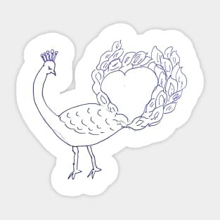 Romancing Peacock Sticker